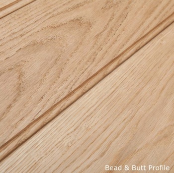 3 Ledge Oak Sliding Door Pair - Butt & Bead